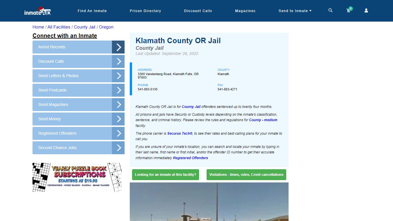 Klamath County OR Jail - Inmate Locator - Klamath Falls, OR