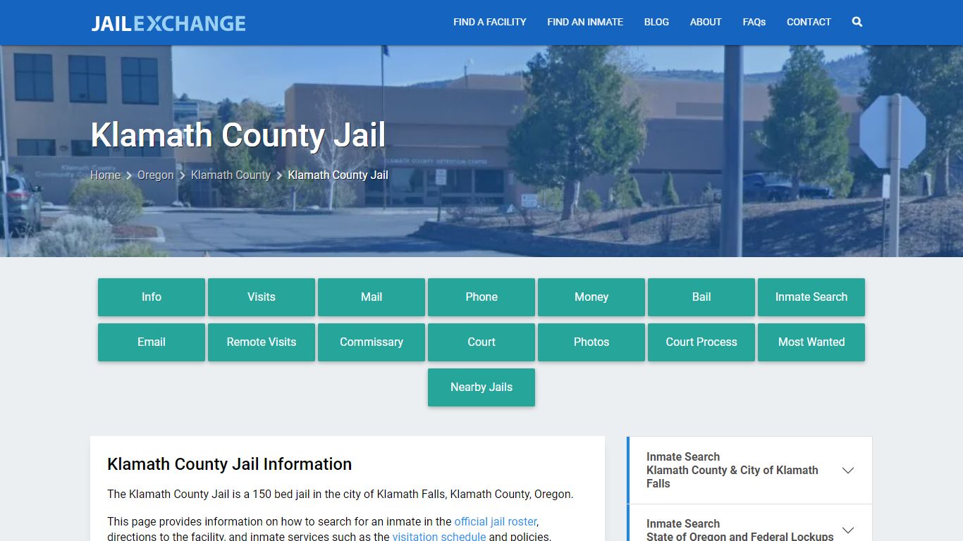 Klamath County Jail, OR Inmate Search, Information
